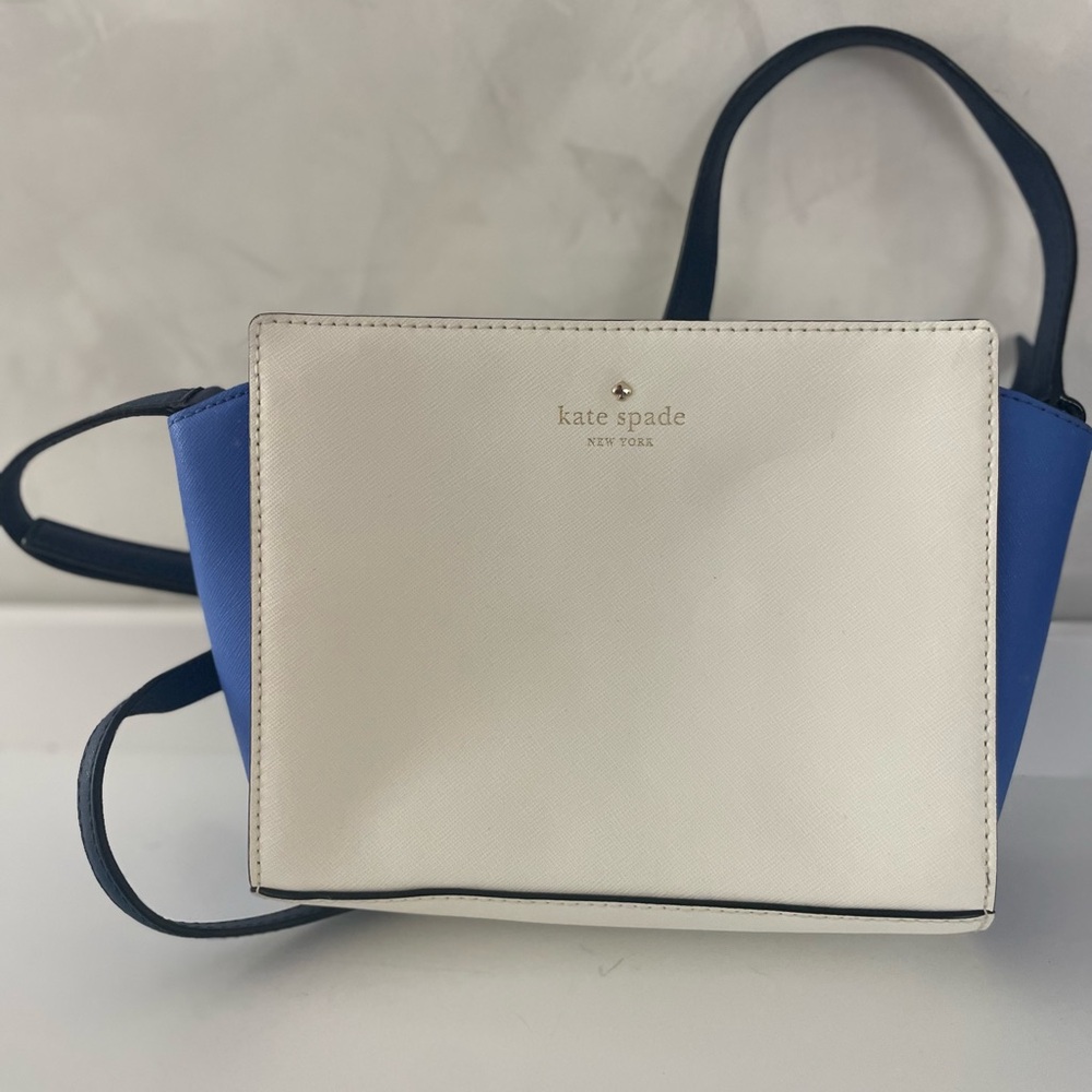 Kate Spade White and Blue Crossbody Bag